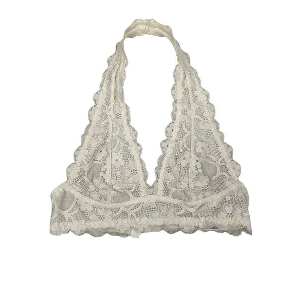 Intimately Free People XS Galloon Ivory Lace Halter Bra - Picture 3 of 12